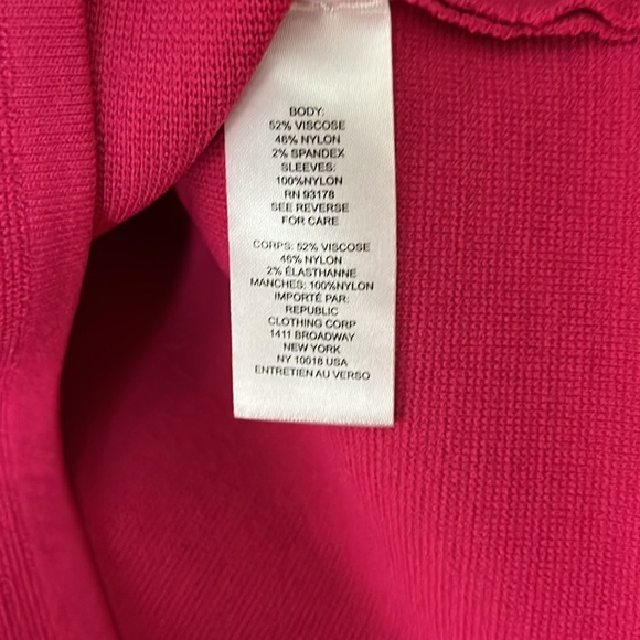 House of Harlow 1960 Hot Pink Sheer Puff Long‎ Sleeve Cropped Knit Top Size S - Picture 9 of 9